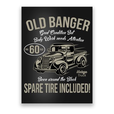 60th Birthday Vintage Old Banger 60 Years Old M.e.n Gift Retro Poster