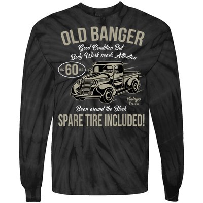 60th Birthday Vintage Old Banger 60 Years Old M.e.n Gift Retro Tie-Dye Long Sleeve Shirt