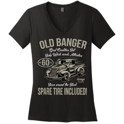 60th Birthday Vintage Old Banger 60 Years Old M.e.n Gift Retro Women's V-Neck T-Shirt