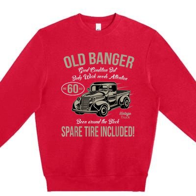 60th Birthday Vintage Old Banger 60 Years Old M.e.n Gift Retro Premium Crewneck Sweatshirt