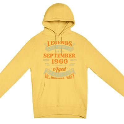 63rd Birthday Vintage Legends Born In September 1960 Gift Premium Pullover Hoodie