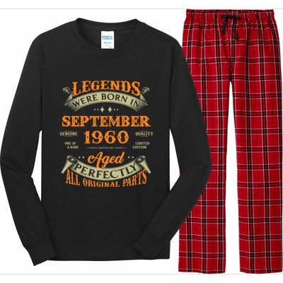 63rd Birthday Vintage Legends Born In September 1960 Gift Long Sleeve Pajama Set