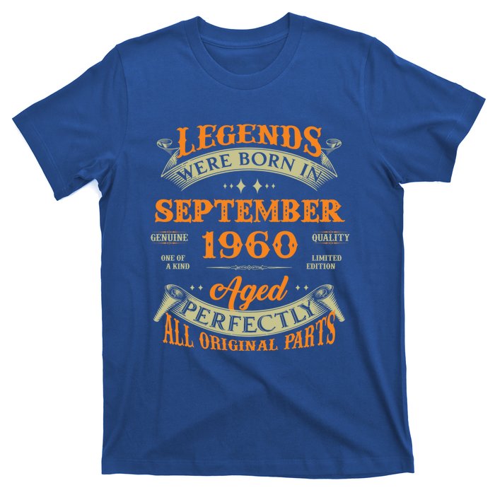 63rd Birthday Vintage Legends Born In September 1960 Gift T-Shirt