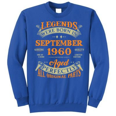 63rd Birthday Vintage Legends Born In September 1960 Gift Tall Sweatshirt