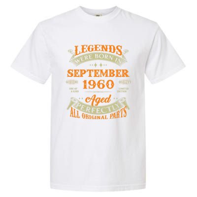 63rd Birthday Vintage Legends Born In September 1960 Gift Garment-Dyed Heavyweight T-Shirt