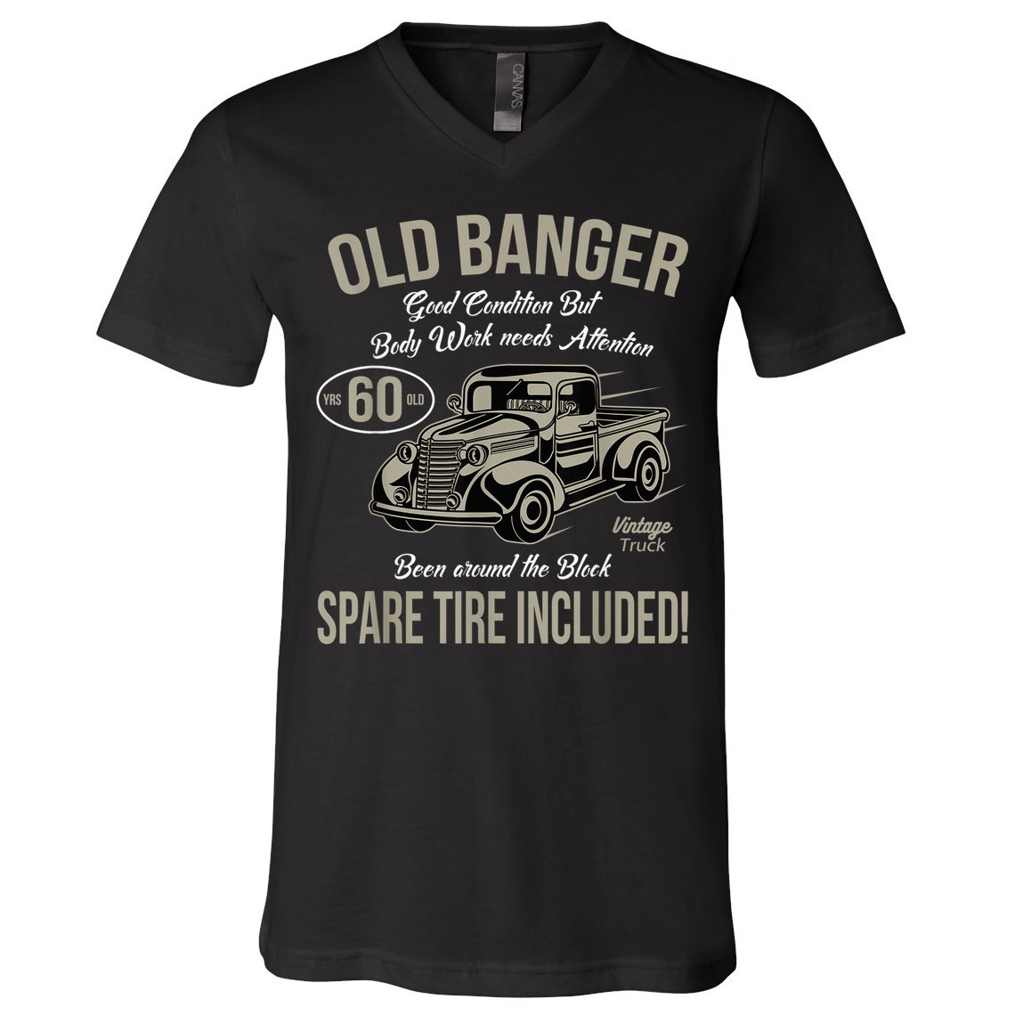60th Birthday Vintage Old Banger 60 Years Old  Gift Retro V-Neck T-Shirt