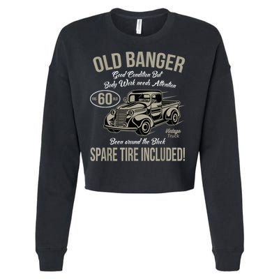 60th Birthday Vintage Old Banger 60 Years Old  Gift Retro Cropped Pullover Crew