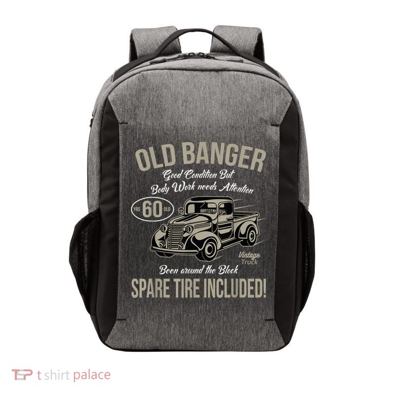 60th Birthday Vintage Old Banger 60 Years Old  Gift Retro Vector Backpack