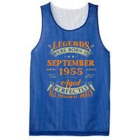 68th Birthday Vintage Legends Born In September 1955 Funny Gift Mesh Reversible Basketball Jersey Tank