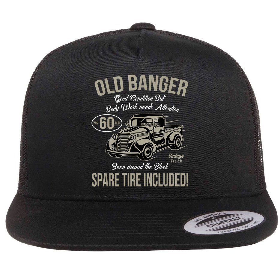 60th Birthday Vintage Old Banger 60 Years Old  Gift Retro Flat Bill Trucker Hat