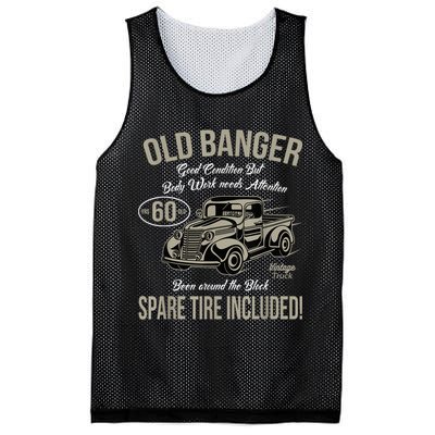 60th Birthday Vintage Old Banger 60 Years Old  Gift Retro Mesh Reversible Basketball Jersey Tank