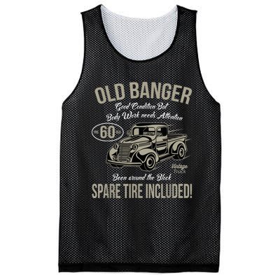 60th Birthday Vintage Old Banger 60 Years Old  Gift Retro Mesh Reversible Basketball Jersey Tank