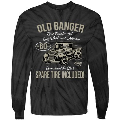 60th Birthday Vintage Old Banger 60 Years Old  Gift Retro Tie-Dye Long Sleeve Shirt