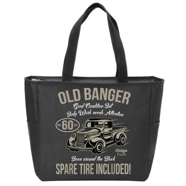 60th Birthday Vintage Old Banger 60 Years Old  Gift Retro Zip Tote Bag