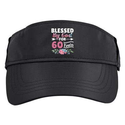 60th Birthday Woman Man Blessed By God For 60 Years Adult Drive Performance Visor