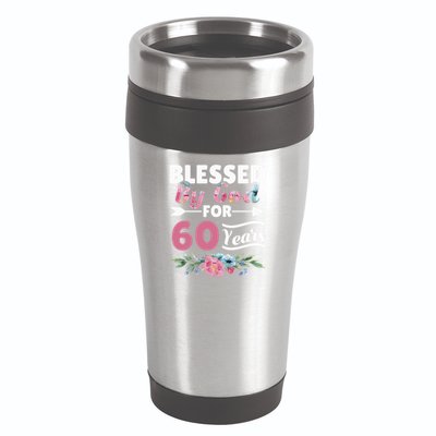 60th Birthday Woman Man Blessed By God For 60 Years 16oz Travel Tumbler