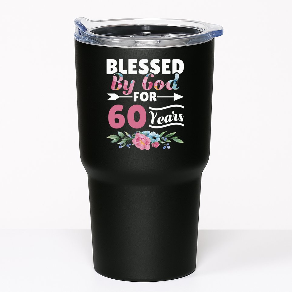 60th Birthday Woman Man Blessed By God For 60 Years Tumbler