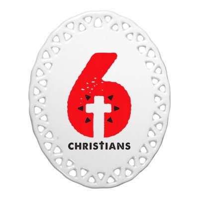 6 Christians Ceramic Oval Ornament