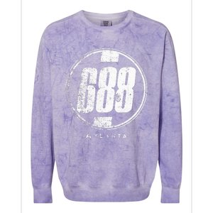 688 Circle Atlanta Funny Colorblast Crewneck Sweatshirt