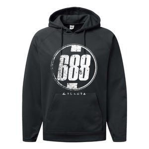 688 Circle Atlanta Funny Performance Fleece Hoodie