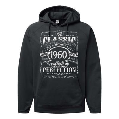 63rd Classic Birthday gift 63 Perfection 1960 Birthday Performance Fleece Hoodie