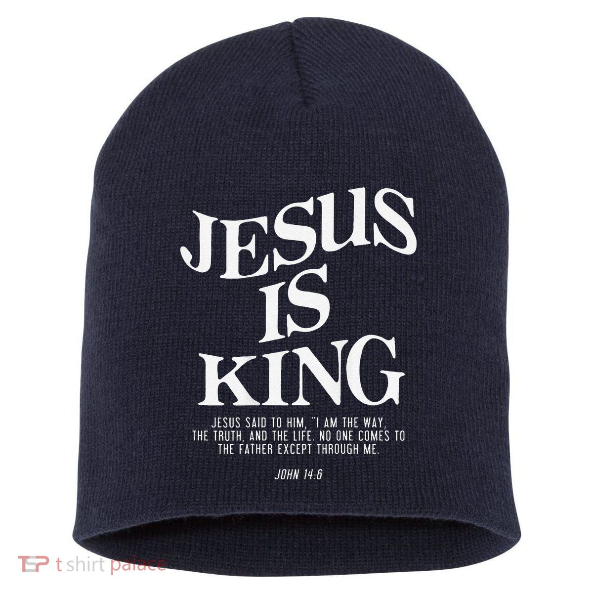 6 Costume Christian (On Back) Short Acrylic Beanie