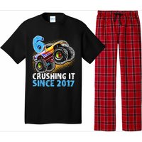 6 Crushing It Since 2017 Monster Truck 6th Birthday Pajama Set