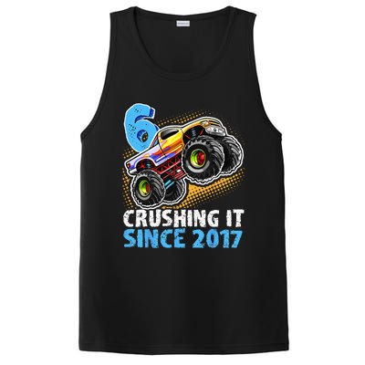 6 Crushing It Since 2017 Monster Truck 6th Birthday PosiCharge Competitor Tank