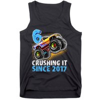 6 Crushing It Since 2017 Monster Truck 6th Birthday Tank Top