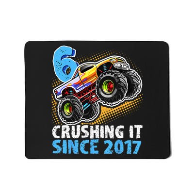 6 Crushing It Since 2017 Monster Truck 6th Birthday Mousepad