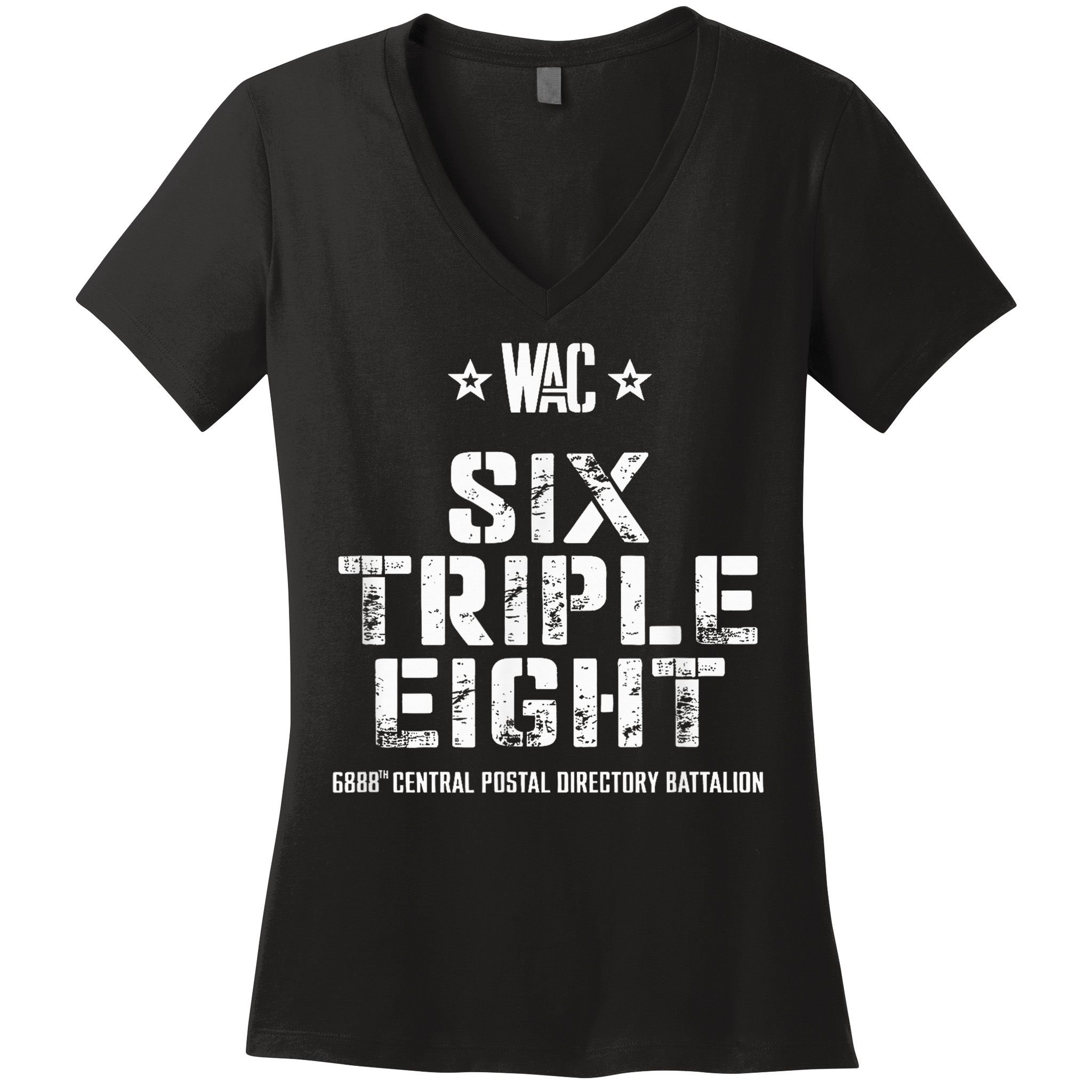 6888th Central Postal Directory Battalion 6 Triple 8th Women's V-Neck T-Shirt