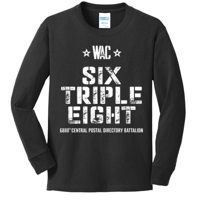 6888th Central Postal Directory Battalion 6 Triple 8th Kids Long Sleeve Shirt