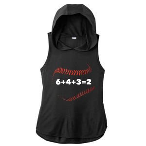 6+4+3=2 Double Play Baseball Player Gift Baseball Saying TShirt Ladies PosiCharge Tri-Blend Wicking Draft Hoodie Tank