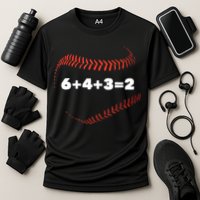 6+4+3=2 Double Play Baseball Player Gift Baseball Saying TShirt Cooling Performance Crew T-Shirt