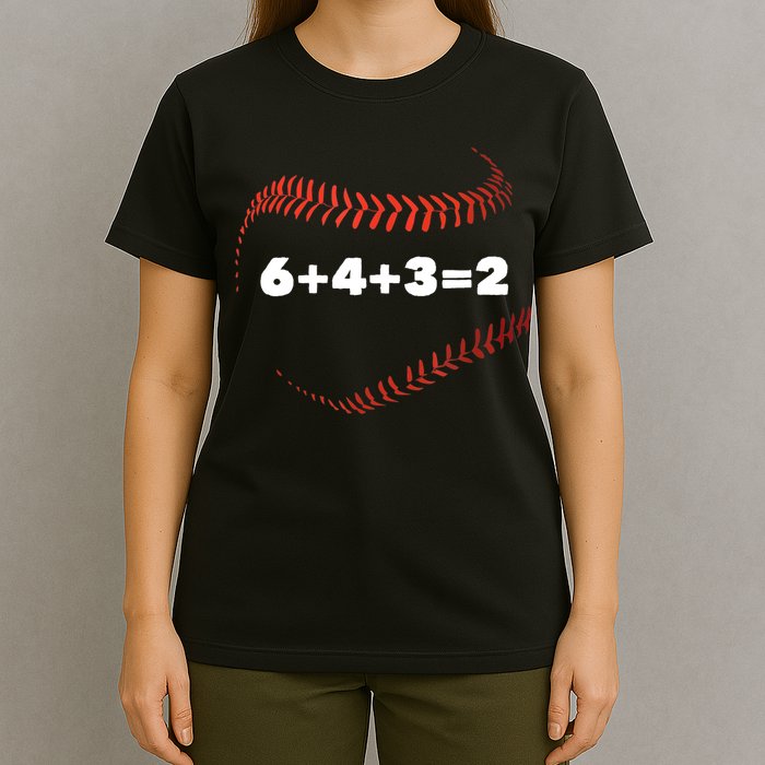 6+4+3=2 Double Play Baseball Player Gift Baseball Saying TShirt T-Shirt