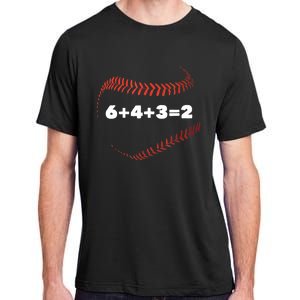 6+4+3=2 Double Play Baseball Player Gift Baseball Saying TShirt Adult ChromaSoft Performance T-Shirt