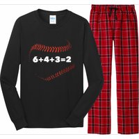 6+4+3=2 Double Play Baseball Player Gift Baseball Saying TShirt Long Sleeve Pajama Set