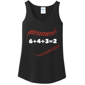 6+4+3=2 Double Play Baseball Player Gift Baseball Saying TShirt Ladies Essential Tank