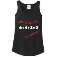 6+4+3=2 Double Play Baseball Player Gift Baseball Saying TShirt Ladies Essential Tank