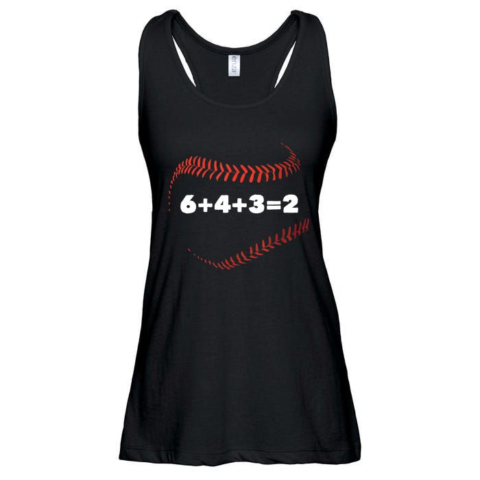 6+4+3=2 Double Play Baseball Player Gift Baseball Saying TShirt Ladies Essential Flowy Tank