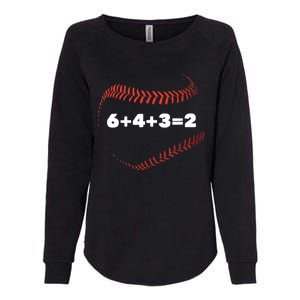 6+4+3=2 Double Play Baseball Player Gift Baseball Saying TShirt Womens California Wash Sweatshirt