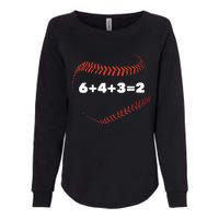 6+4+3=2 Double Play Baseball Player Gift Baseball Saying TShirt Womens California Wash Sweatshirt