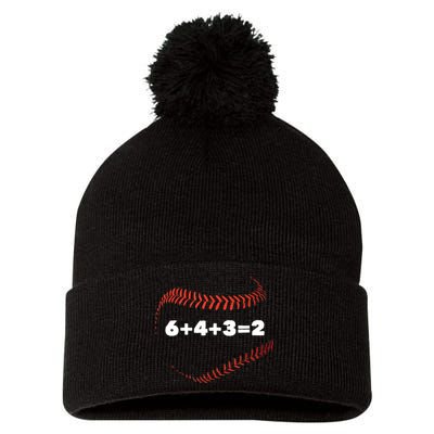 6+4+3=2 Double Play Baseball Player Gift Baseball Saying TShirt Pom Pom 12in Knit Beanie