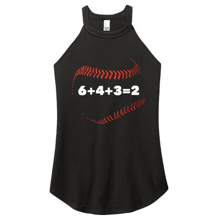 6+4+3=2 Double Play Baseball Player Gift Baseball Saying TShirt Women's Perfect Tri Rocker Tank