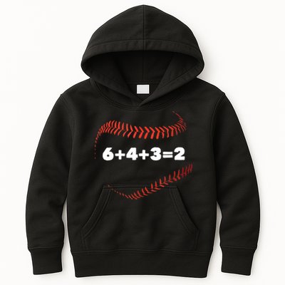 6+4+3=2 Double Play Baseball Player Gift Baseball Saying TShirt Kids Hoodie