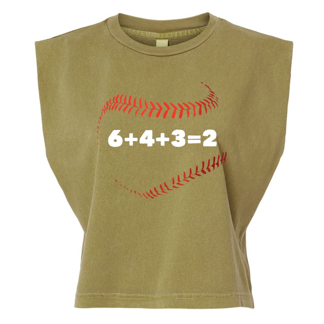 6+4+3=2 Double Play Baseball Player Gift Baseball Saying TShirt Garment-Dyed Women's Muscle Tee