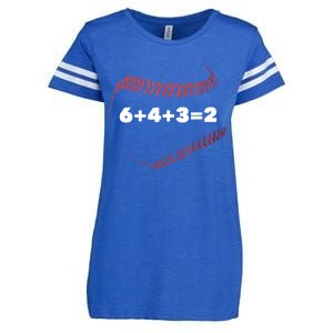 6+4+3=2 Double Play Baseball Player Gift Baseball Saying TShirt Enza Ladies Jersey Football T-Shirt