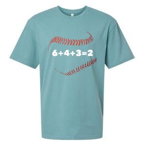 6+4+3=2 Double Play Baseball Player Gift Baseball Saying TShirt Sueded Cloud Jersey T-Shirt