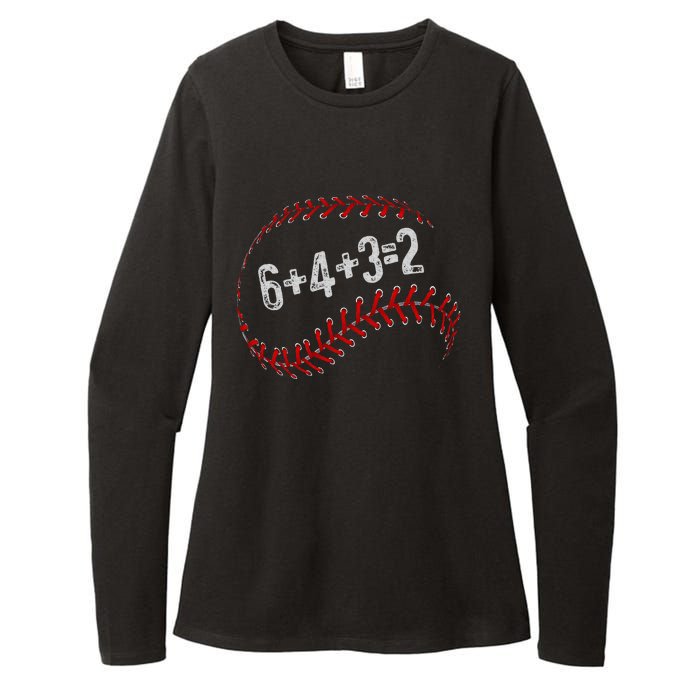 6+4+3=2 Double Play Baseball Player Fun Baseball Saying Womens CVC Long Sleeve Shirt