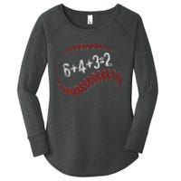 6+4+3=2 Double Play Baseball Player Fun Baseball Saying Women's Perfect Tri Tunic Long Sleeve Shirt